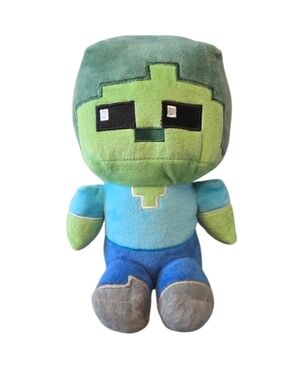 Minecraft Zombie Plush Stuffed Animal Toy Green Blue Pixel Soft 10”
